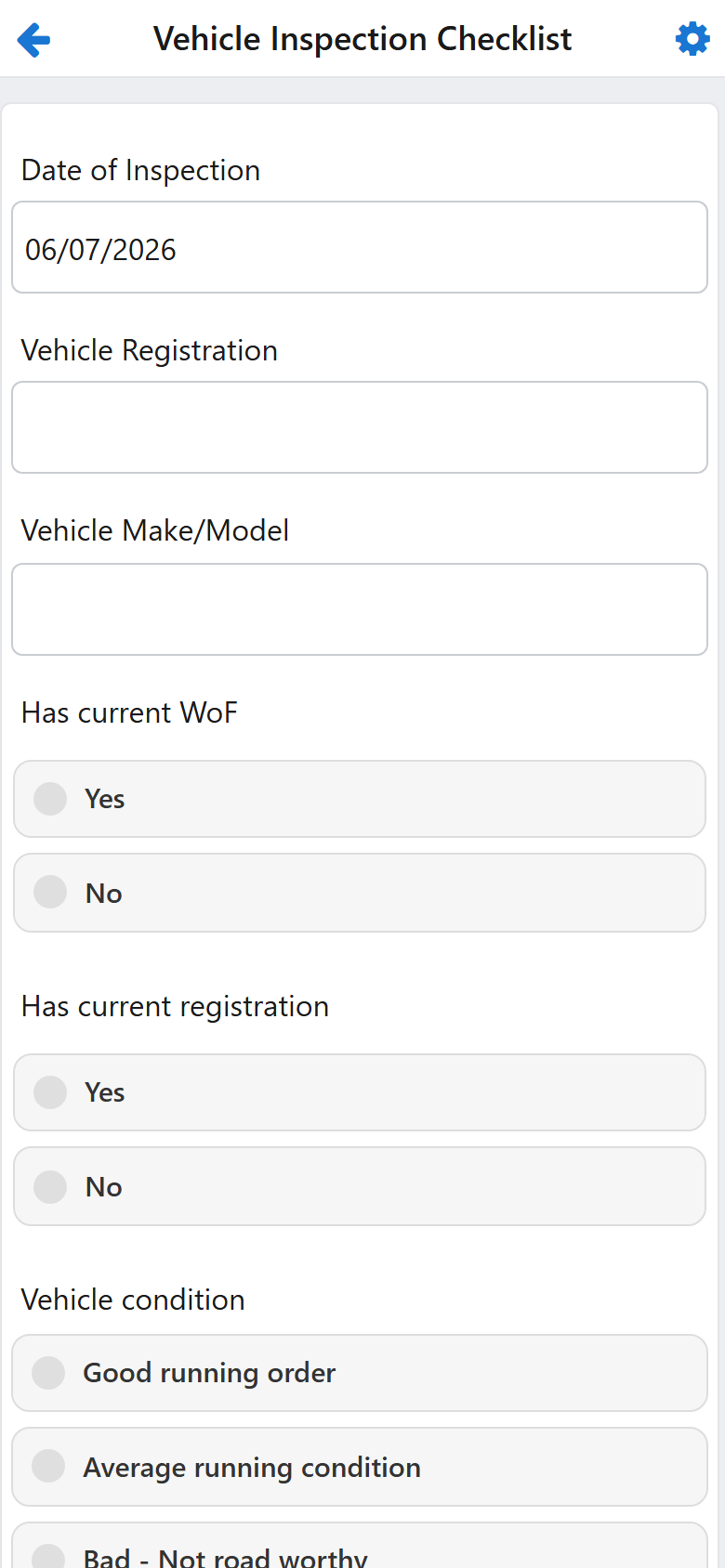 One tap opens the right form, on the right job